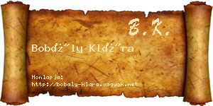 Bobály Klára névjegykártya