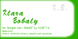 klara bobaly business card